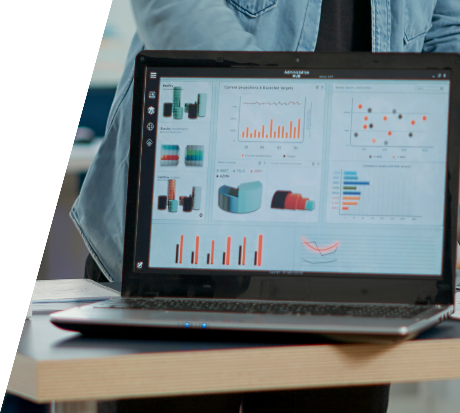 Analytics dashboard on a laptop